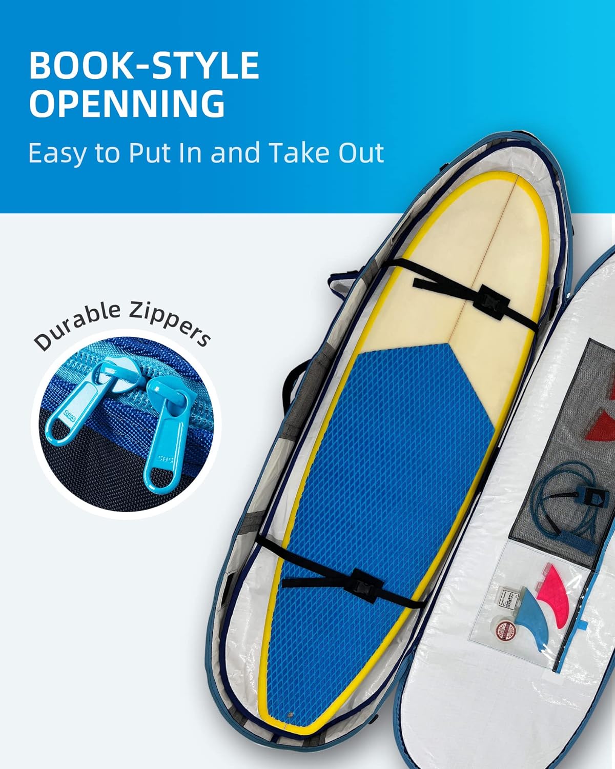 APD Surfboard Longboard Travel Bag Double for 2 Boards 6'0, 6'6, 7'0, 7'6, 8'0, 8'6, 9'0, 9'6, 10'0