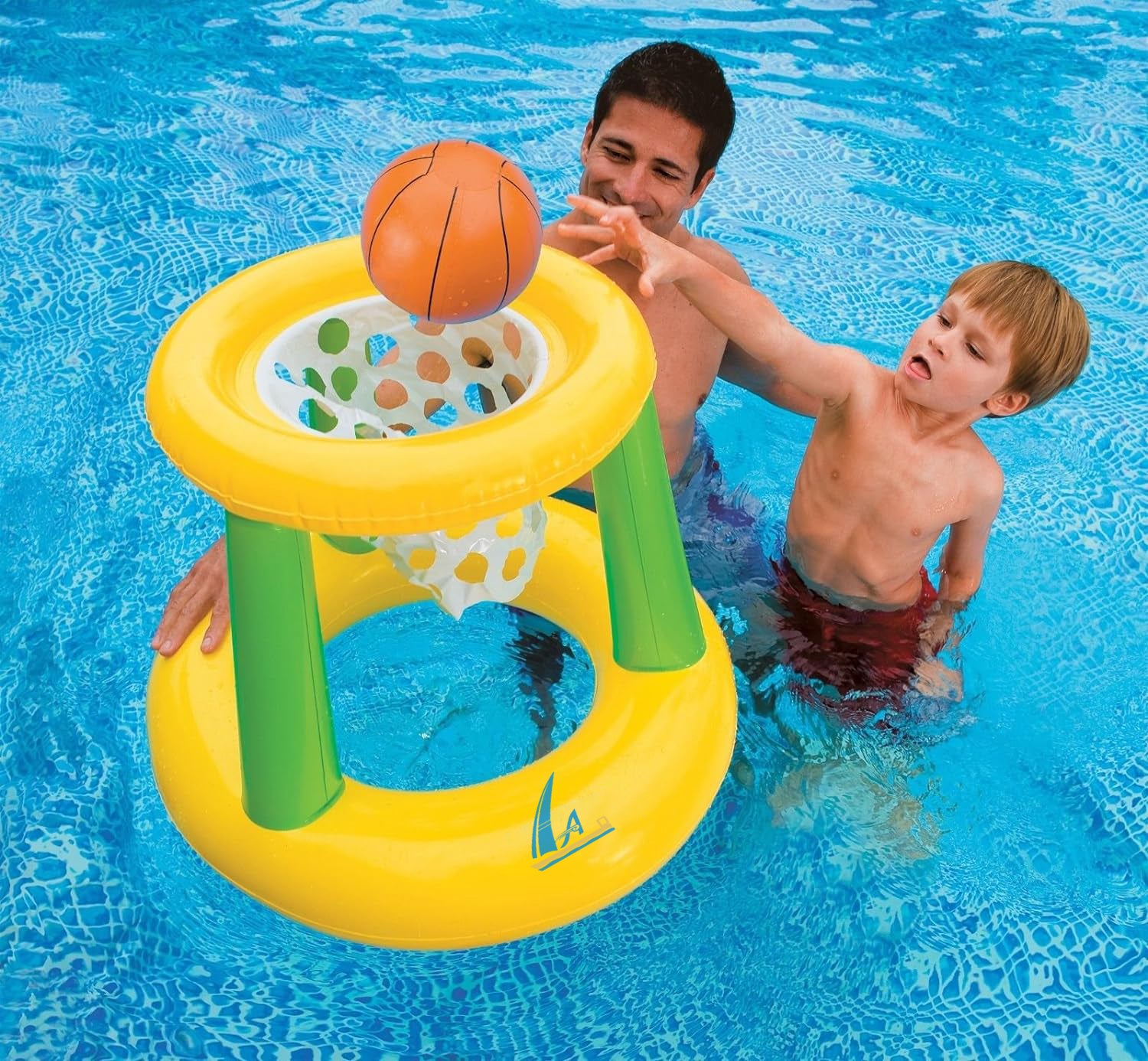 AAD - Inflatable Basketball Stand, Including Inflatable Pool Hoop and Basketball