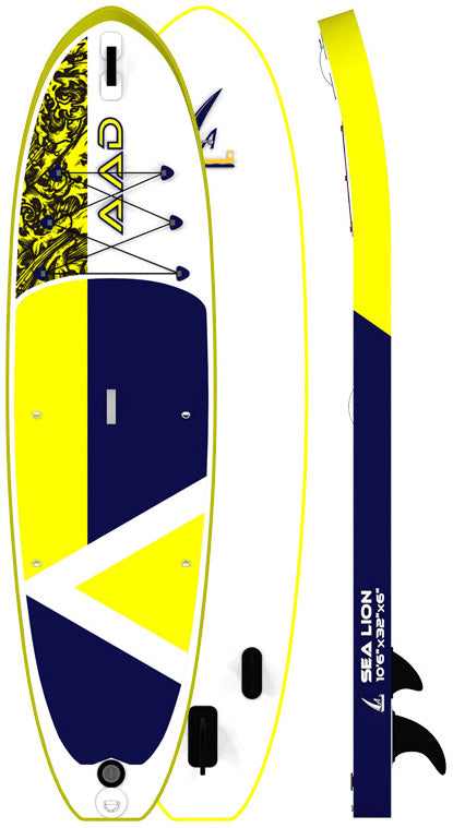 AAD Inflatable Stand Up Paddle Board 10.6X32X6 (Yellow)