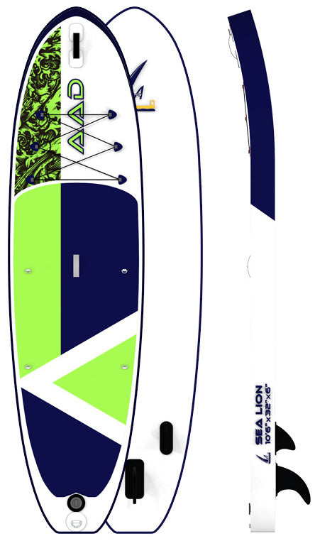 AAD Inflatable Stand Up Paddle Board 10.6X32X6 (Green)