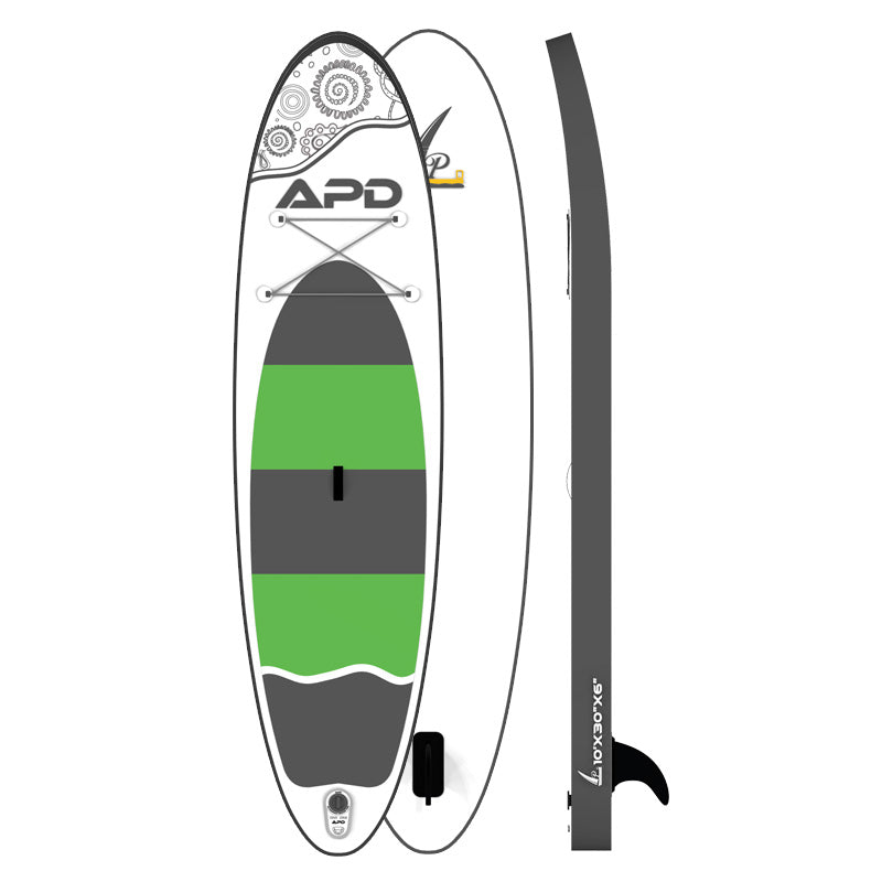 APD Inflatable Stand Up Paddle Board 10X30X6 (Green)