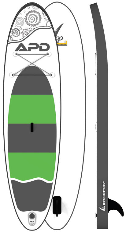 APD Inflatable Stand Up Paddle Board 10X30X6 (Green)