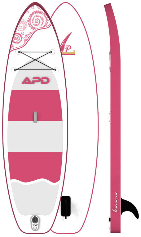 APD Inflatable Stand Up Paddle Board 9X30X6 (Pink)