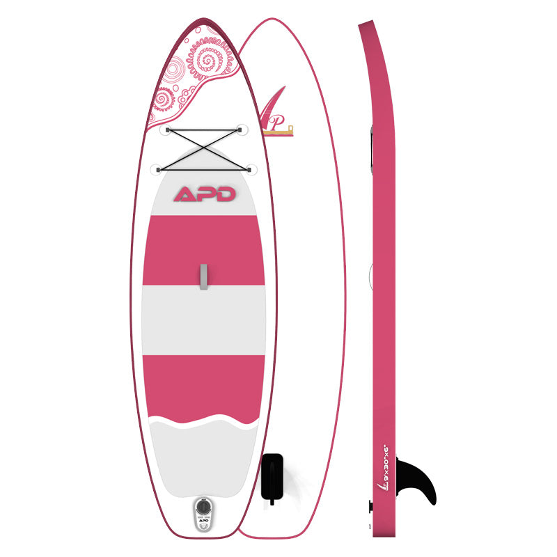 APD Inflatable Stand Up Paddle Board 9X30X6 (Pink)