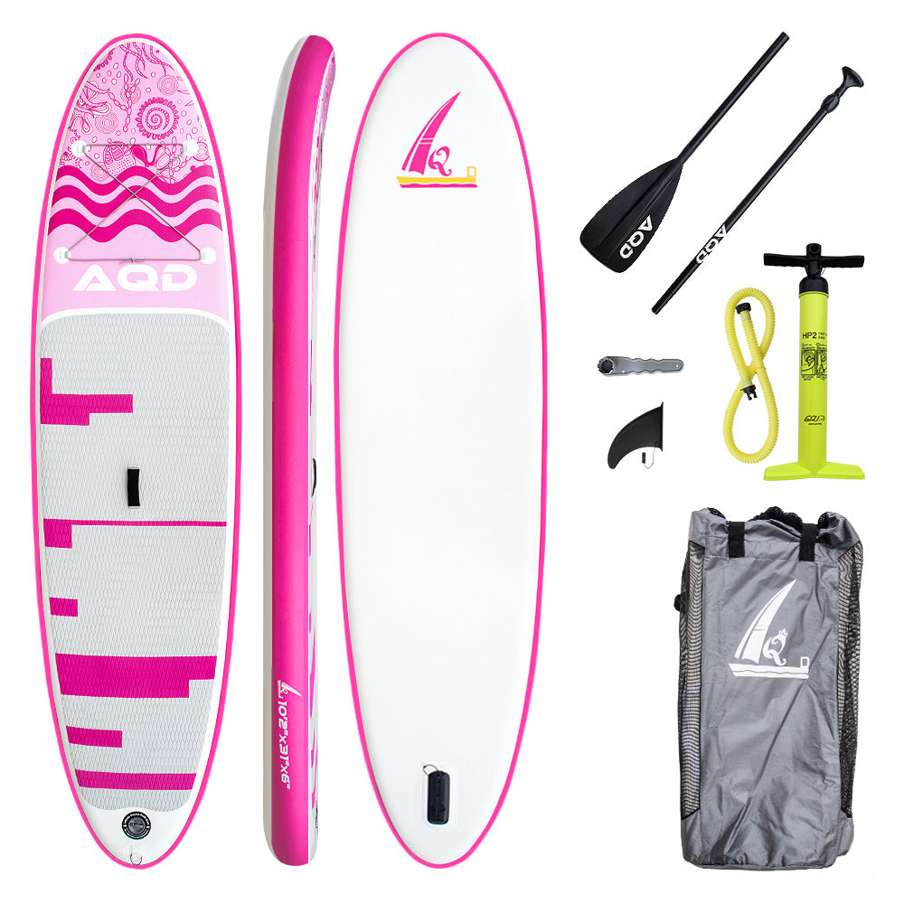 AQD Inflatable Stand Up Paddle Board 10.2X31X6 (Pink)