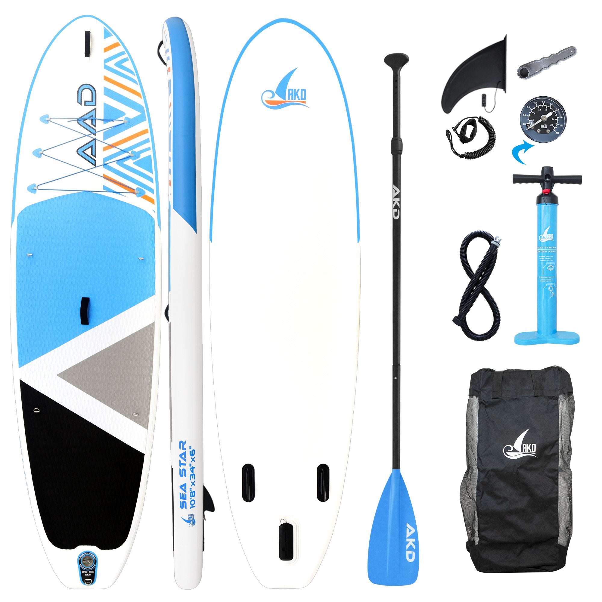 AKD SeaStar Stand Up Paddle Board 10'8” 325x86x15cm SUP Board 165kg/346L (Blue)